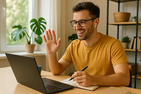 Reisende Frau mit Laptop