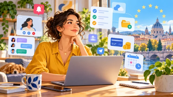 Frau arbeitet im Homeoffice
